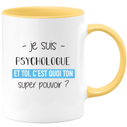 quotedazur - Mug Je Suis Psychologue Et Toi C'est Quoi Ton Super Pouvoir - Cadeau Humour Travail - Idée Cadeau Départ Collègue - Tasse Chef Psychologue - Idéal Pour Noël Au Bureau