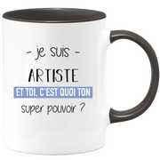 quotedazur - Mug Je Suis Artiste Et Toi C'est Quoi Ton Super Pouvoir - Cadeau Humour Travail - Idée Cadeau Départ Collègue - Tasse Chef Artiste - Idéal Pour Noël Au Bureau