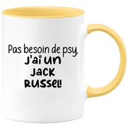 quotedazur - Mug Pas Besoin De Psy J'ai Un Jack Russell - Cadeau Humour Chien - Tasse Originale Animaux Cadeau Noël Anniversaire