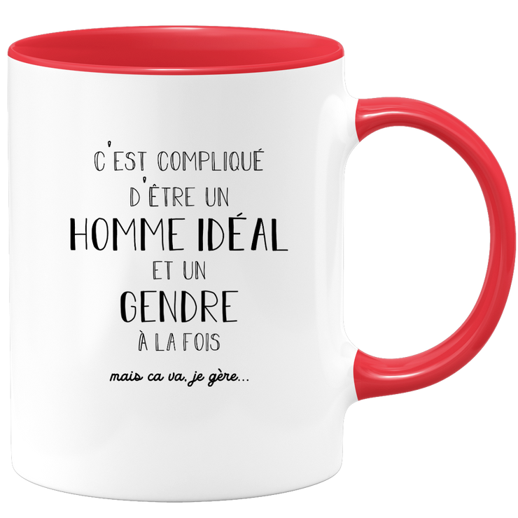 quotedazur - Mug Compliqué D'Être Un Homme Idéal Et Un Gendre  À La Fois Mais Ca Va Je Gère - Cadeau Humour Métier Travail - Idée Cadeau Pot De Départ Chef  - Tasse Cadeau Retraite Noël