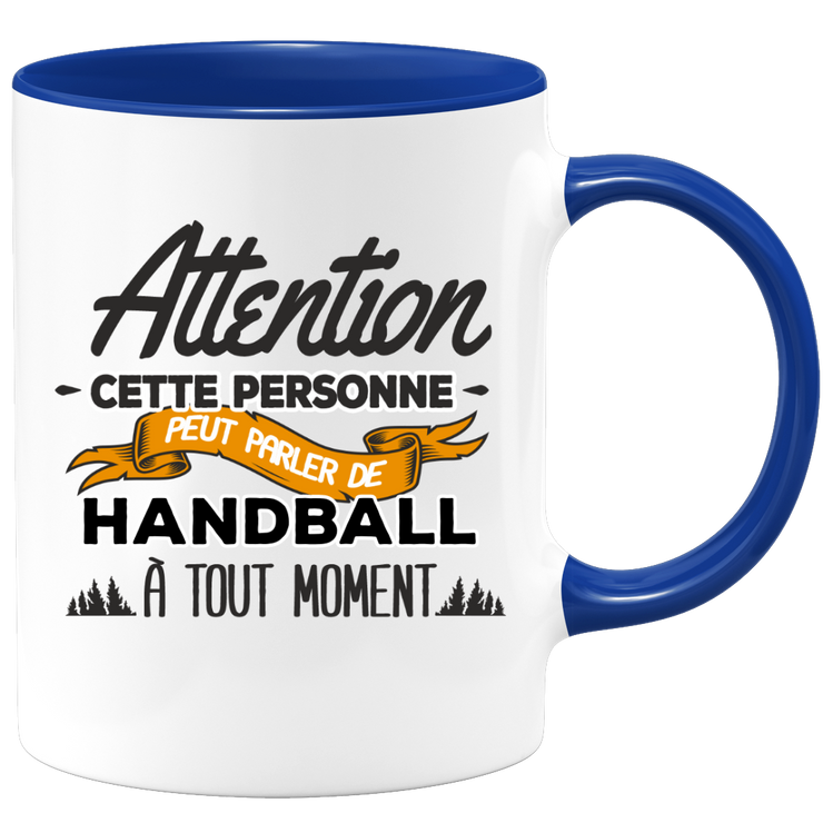 quotedazur - Mug Cette Personne Peut Parler De Handball À Tout Moment - Cadeau Humour Sport - Idée Cadeau Original Handballeur Handballeuse - Tasse Idéale Anniversaire Ou Noël