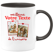 Mug deux photos personnalisé meilleure de l'univers pour femme - Métier famille prénom couple parent
