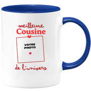 Mug Meilleure Cousine de l'univers - Mug personnalisé avec photo famille