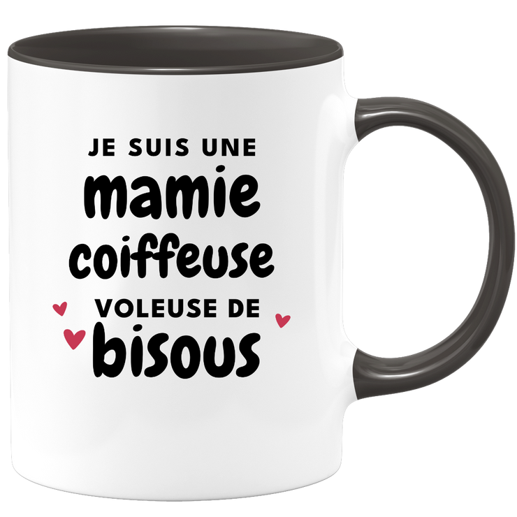 quotedazur - Mug Je Suis Une Mamie Coiffeuse Voleuse De Bisous - Cadeau Fête Des Grand Mères Original - Idée Cadeau Pour Anniversaire Mémé Coiffure - Cadeau Future Mamy Naissance
