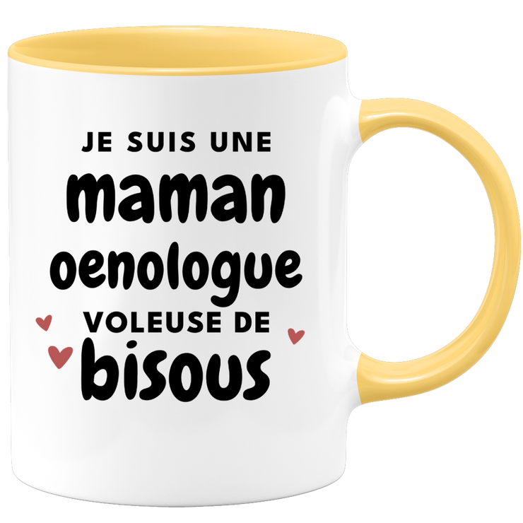 quotedazur - Mug I'm an Oenologist Mom Thief of Kisses - Original Mother's Day Gift - Gift Idea for Mom's Birthday - Gift for Future Mom Birth