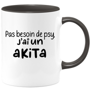 quotedazur - Mug Pas Besoin De Psy J'ai Un Akita - Cadeau Humour Chien - Tasse Originale Animaux Cadeau Noël Anniversaire
