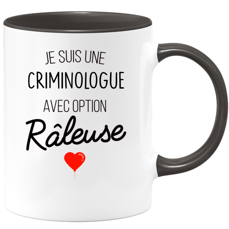quotedazur - Mug Je Suis Une Criminologue Avec Option Râleuse - Cadeau Idéal Pour Criminologue - Cadeau Personnalisé Pour Femme - Cadeau Original Pour Anniversaire Ou Noël