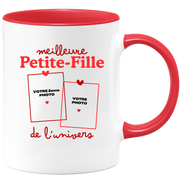Mug Meilleure Petite-fille de l'univers - Mug personnalisé avec 2 photos famille