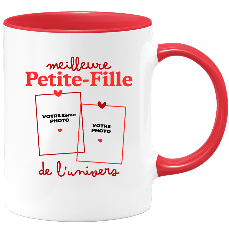 Mug Meilleure Petite-fille de l'univers - Mug personnalisé avec 2 photos famille