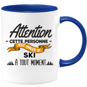 quotedazur - Mug Cette Personne Peut Parler De Ski À Tout Moment - Cadeau Humour Sport - Idée Cadeau Original Skieur Skieuse - Tasse Ski - Anniversaire Ou Noël