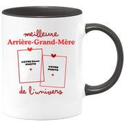 Mug Meilleure Arrière-grand-mère de l'univers - Mug personnalisé avec 2 photos famille
