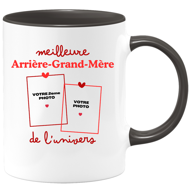 Mug Meilleure Arrière-grand-mère de l'univers - Mug personnalisé avec 2 photos famille