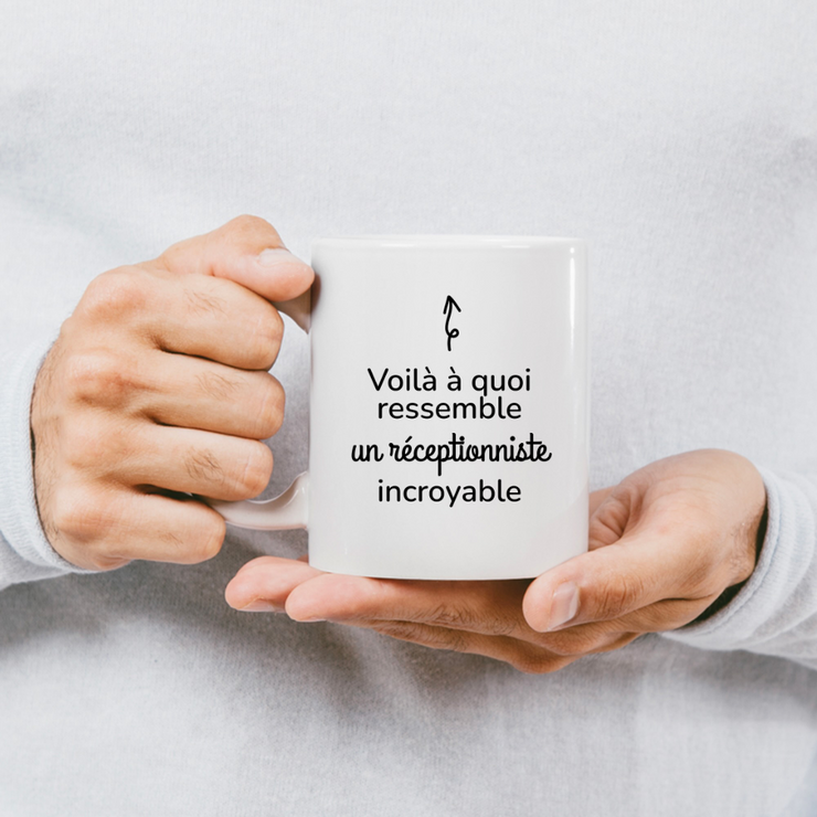 quotedazur - Mug Voilà à Quoi Ressemble Un Réceptionniste Incroyable - Cadeau Réceptionniste - Idée Cadeau Anniversaire - Idée Pour Une Attention Originale Réceptionniste