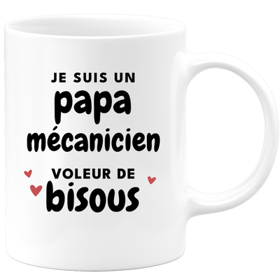 quotedazur - Mug Je Suis Un Papa Mécanicien Voleur De Bisous - Cadeau Fête Des Pères Original - Idée Cadeau Pour Anniversaire Papa - Cadeau Pour Futur Papa Naissance