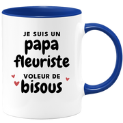 quotedazur - Mug Je Suis Un Papa Fleuriste Voleur De Bisous - Cadeau Fête Des Pères Original - Idée Cadeau Pour Anniversaire Papa - Cadeau Pour Futur Papa Naissance