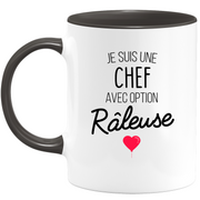 Mug Chef Avec Option Râleuse - Cadeau Humour Cheffe pour Anniversaire Collègue De Bureau Femme Ou Départ en Retraite Ou Cadeau Collègue Noël