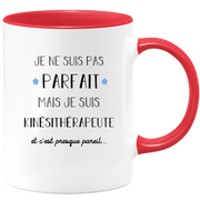 quotedazur - Mug Je Ne Suis Pas Parfait Mais Je Suis Kinesitherapeute  - Cadeau Humour Métier Travail - Idée Cadeau Pot De Départ Chef Mutation - Tasse Cadeau Retraite Noël Au Bureau