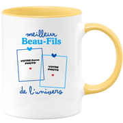 Mug Meilleur Beau-fils de l'univers - Mug personnalisé avec 2 photos famille