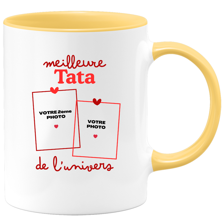 Mug Meilleure Tata de l'univers - Mug personnalisé avec 2 photos famille
