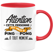 quotedazur - Mug Cette Personne Peut Parler De Ping-Pong À Tout Moment - Cadeau Humour Sport - Idée Cadeau Original Pongiste   - Tasse Ping-Pong - Anniversaire Ou Noël
