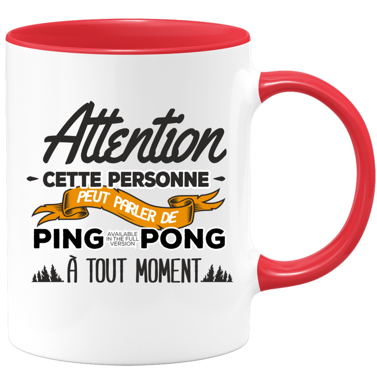 quotedazur - Mug Cette Personne Peut Parler De Ping-Pong À Tout Moment - Cadeau Humour Sport - Idée Cadeau Original Pongiste   - Tasse Ping-Pong - Anniversaire Ou Noël