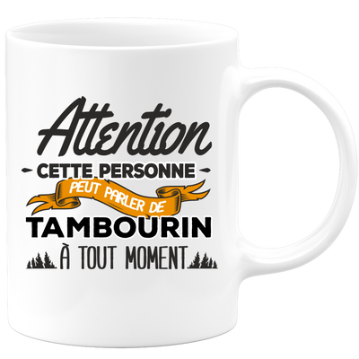 quotedazur - Mug Cette Personne Peut Parler De Tambourin À Tout Moment - Cadeau Humour Sport - Idée Cadeau Original     - Tasse Tambourin - Anniversaire Ou Noël