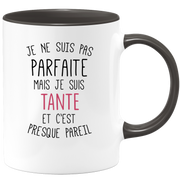 quotedazur - Mug Je Ne Suis Pas Parfaite Mais Je Suis Tante Et C'est Presque Pareil - Cadeau Idéal Pour Famille, Anniversaire, Noël