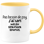 quotedazur - Mug Pas Besoin De Psy J'ai Un Welsh Springer Spaniel - Cadeau Humour Chien - Tasse Originale Animaux Cadeau Noël Anniversaire