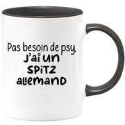 quotedazur - Mug Pas Besoin De Psy J'ai Un Spitz Allemand - Cadeau Humour Chien - Tasse Originale Animaux Cadeau Noël Anniversaire