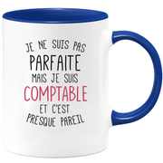 quotedazur - Mug Je Ne Suis Pas Parfaite Mais Comptable - Cadeau Humour Pour Une Collègue Femme Comptable - Tasse Idéale Pour Noël, Anniversaire, Départ Retraite, Mutation, Nouveau Poste