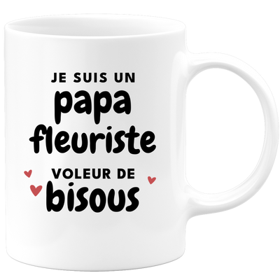 quotedazur - Mug Je Suis Un Papa Fleuriste Voleur De Bisous - Cadeau Fête Des Pères Original - Idée Cadeau Pour Anniversaire Papa - Cadeau Pour Futur Papa Naissance