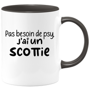 quotedazur - Mug Pas Besoin De Psy J'ai Un Scottie - Cadeau Humour Chien - Tasse Originale Animaux Cadeau Noël Anniversaire