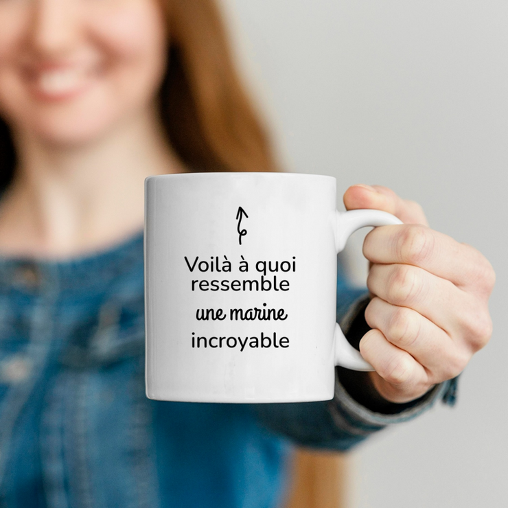 QUOTEDAZUR - Mug "Voilà À Quoi Ressemble Une Marine Incroyable" - Cadeau Pour Marine - Cadeau Personnalisé Pour Femme - Cadeau Original Anniversaire Ou Noël