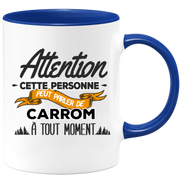 quotedazur - Mug Cette Personne Peut Parler De Carrom À Tout Moment - Cadeau Humour Sport - Idée Cadeau Original     - Tasse Carrom - Anniversaire Ou Noël