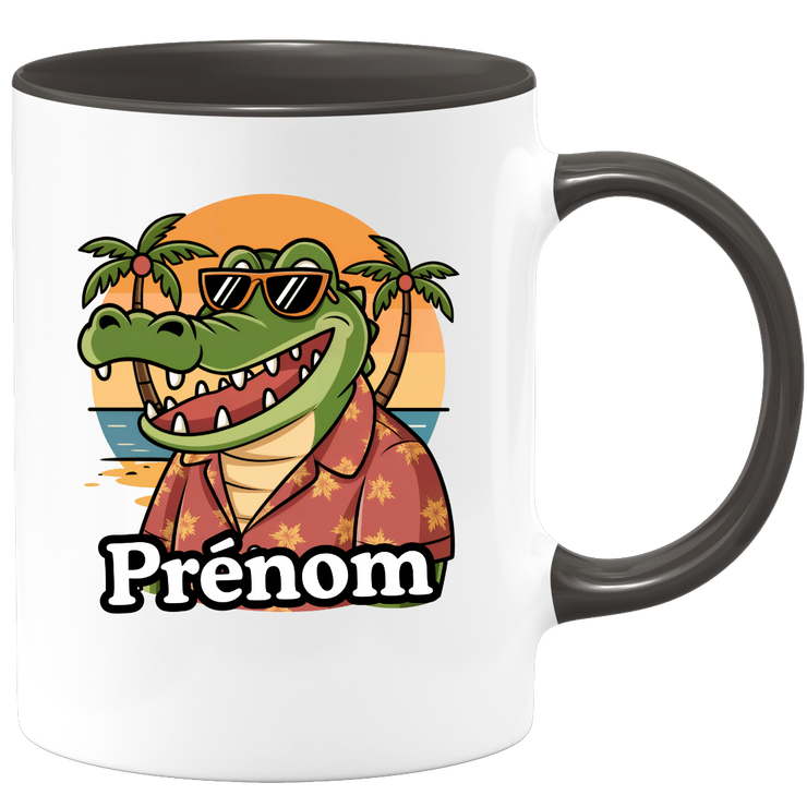Mug Crocodile Retraité Personnalisé - Personnalisable Ajoutez un Prénom