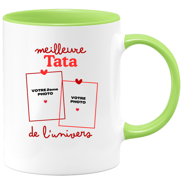Mug Meilleure Tata de l'univers - Mug personnalisé avec 2 photos famille