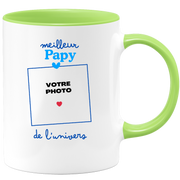 Mug Meilleur Papy de l'univers - Mug personnalisé avec photo famille
