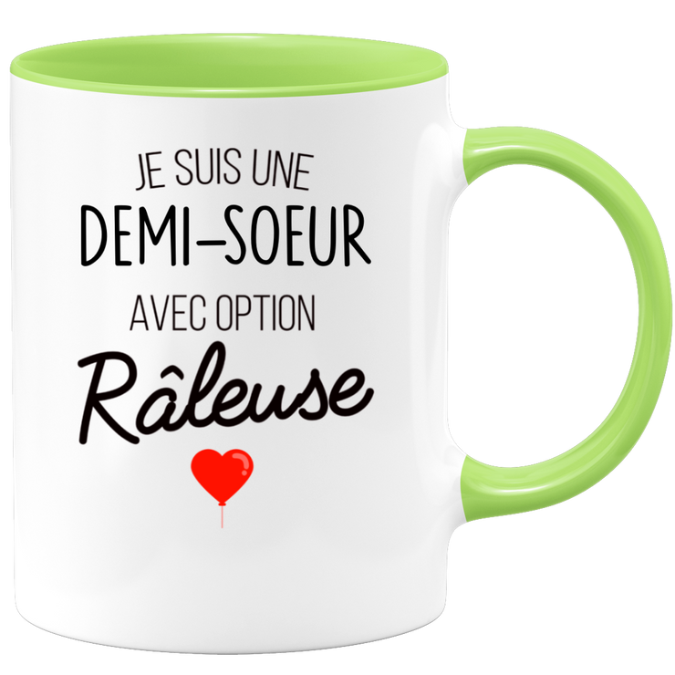 quotedazur - Mug Je Suis Une Demi-Soeur Avec Option Râleuse - Cadeau Idéal Pour Demi-Soeur - Cadeau Personnalisé Pour Femme - Cadeau Original Pour Anniversaire Ou Noël