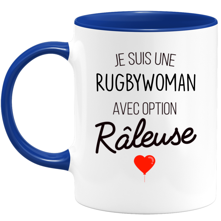 quotedazur - Mug Je Suis Une Rugbywoman Avec Option Râleuse - Cadeau Idéal Pour Rugbywoman - Cadeau Personnalisé Pour Femme - Cadeau Original Pour Anniversaire Ou Noël