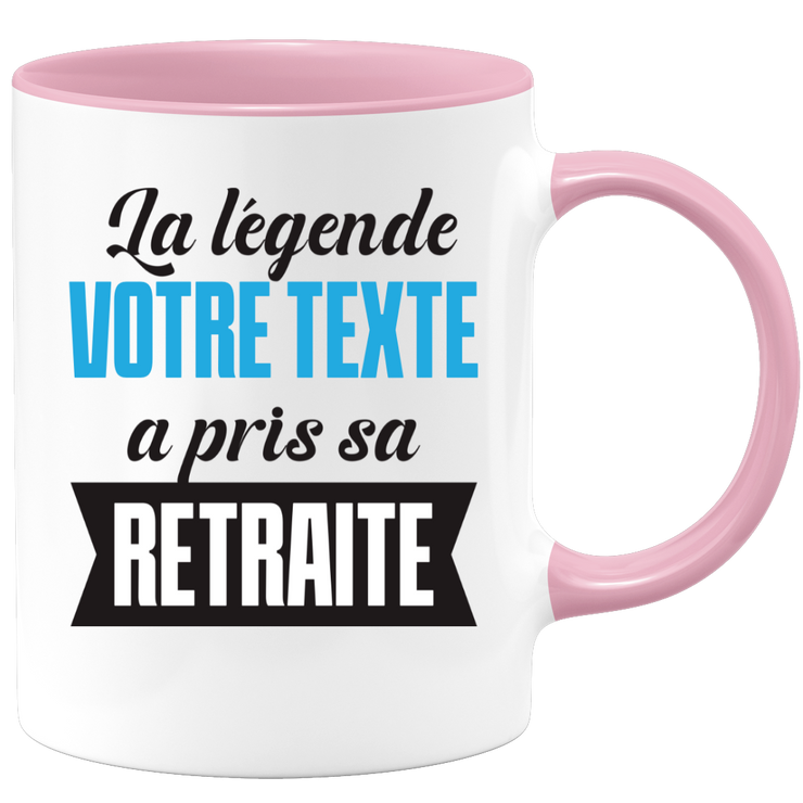 Mug personnalisable La Légende a pris sa retraite