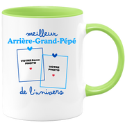 Mug Meilleur Arrière-grand-pépé de l'univers - Mug personnalisé avec 2 photos famille