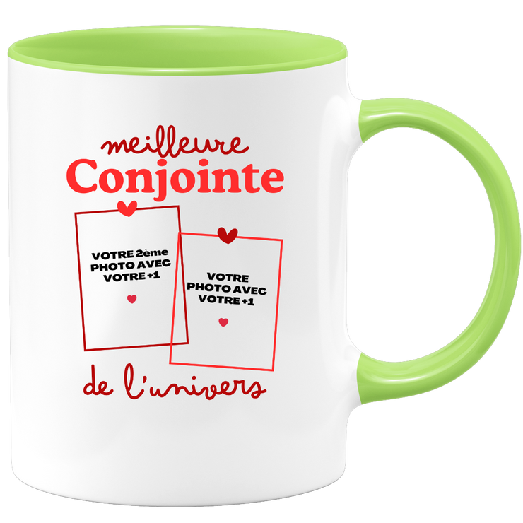 Mug Meilleure Conjointe de l'univers - Mug personnalisé avec 2 photos couple