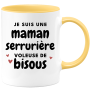 quotedazur - Mug Je Suis Une Maman Serrurière Voleuse De Bisous - Cadeau Fête Des Mères Original - Idée Cadeau Pour Anniversaire Maman - Cadeau Pour Future Maman Naissance