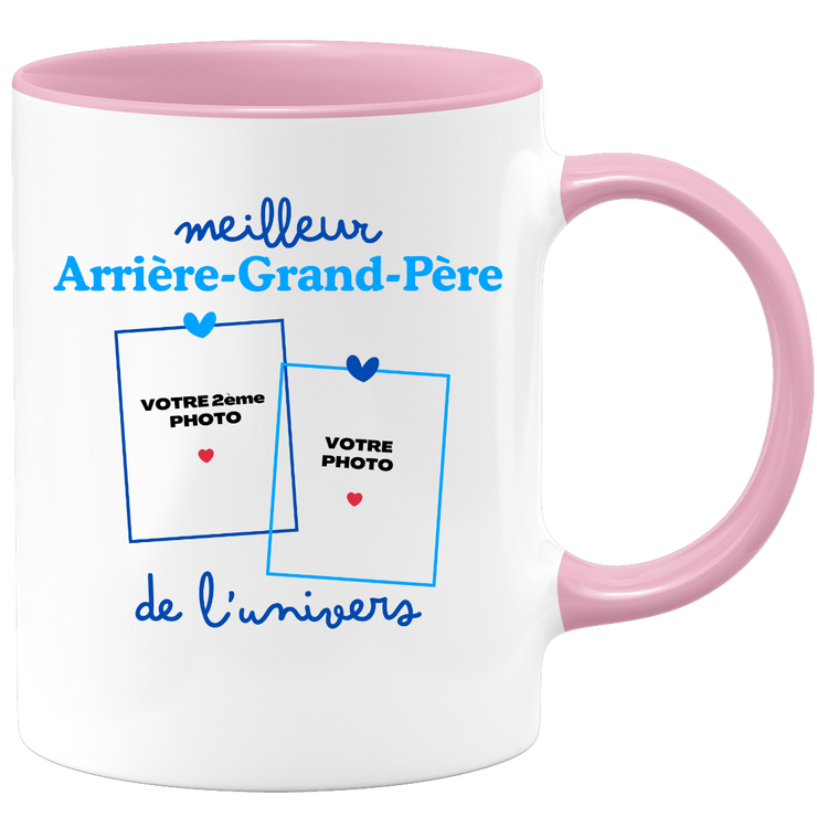 Mug Meilleur Arrière-grand-père de l'univers - Mug personnalisé avec 2 photos famille