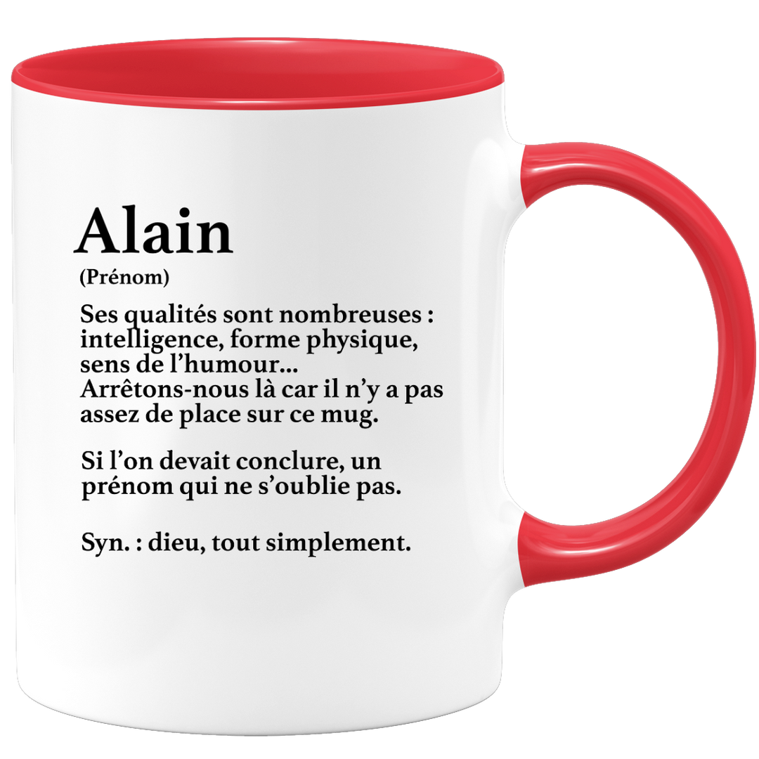 mug definition first name gift Alain