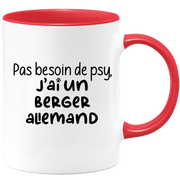 quotedazur - Mug Pas Besoin De Psy J'ai Un Berger Allemand - Cadeau Humour Chien - Tasse Originale Animaux Cadeau Noël Anniversaire