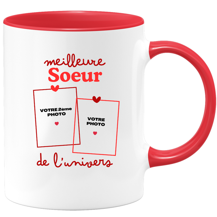 Mug Meilleure Soeur de l'univers - Mug personnalisé avec 2 photos famille