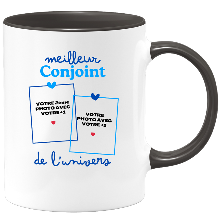 Mug Meilleur Conjoint de l'univers - Mug personnalisé avec 2 photos couple