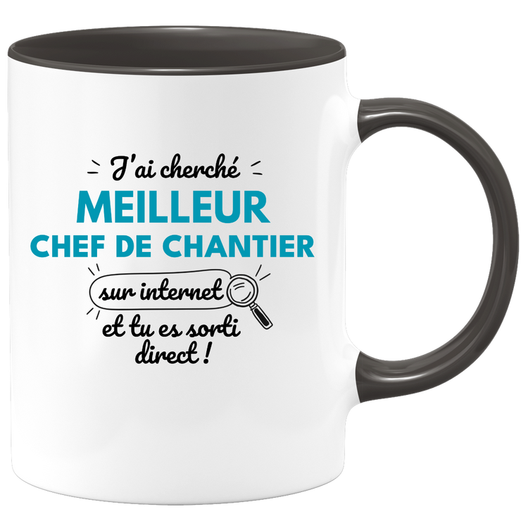 Mug J'ai cherché "meilleur Chef de Chantier" sur internet, tu es sorti direct !