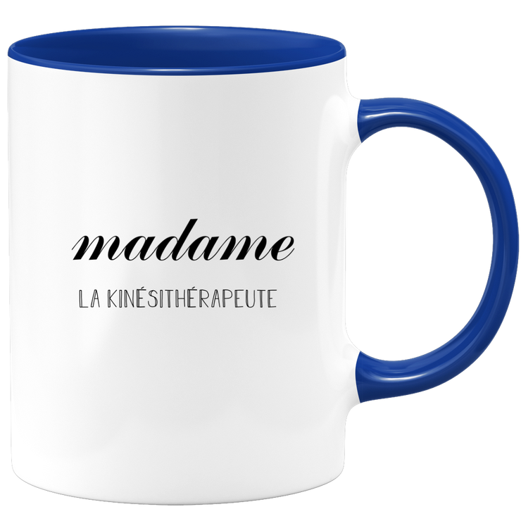 quotedazur - Mug Madame La Kinesitherapeute - Cadeau Pour Kinesitherapeute - Cadeau Personnalisé Pour Femme - Cadeau Original Anniversaire Ou Noël